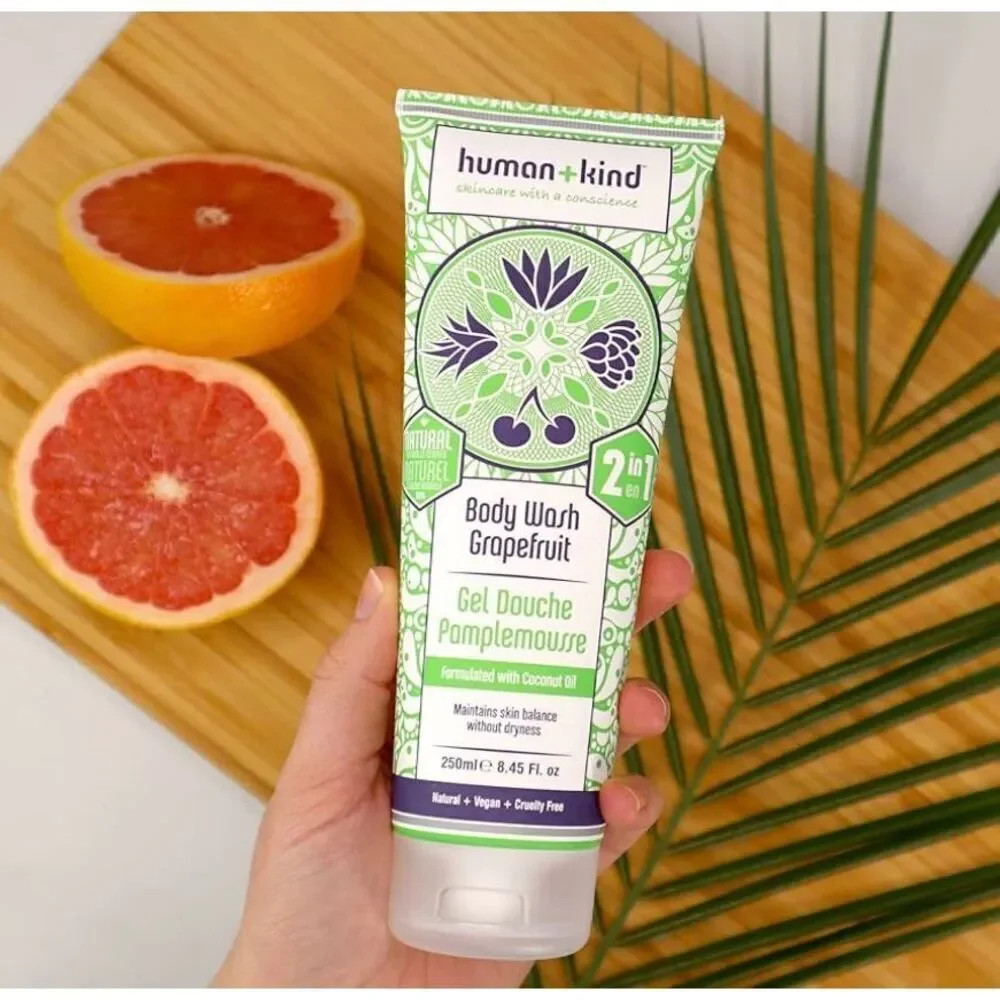 HUMAN + KIND - NWT Duo/Grapefruit Body Wash & Family Remedy Cream/8.45 & 3.53 oz